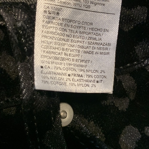 Banana Republic High Rise Animal Print Velvet Black Pants Women size 30 - Picture 17 of 17